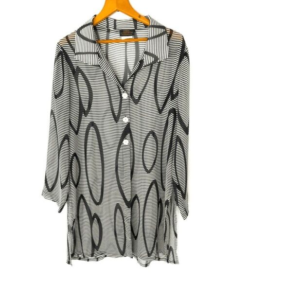 Linda Lundstrom size 10 sheer swim cover up - Picture 1 of 8